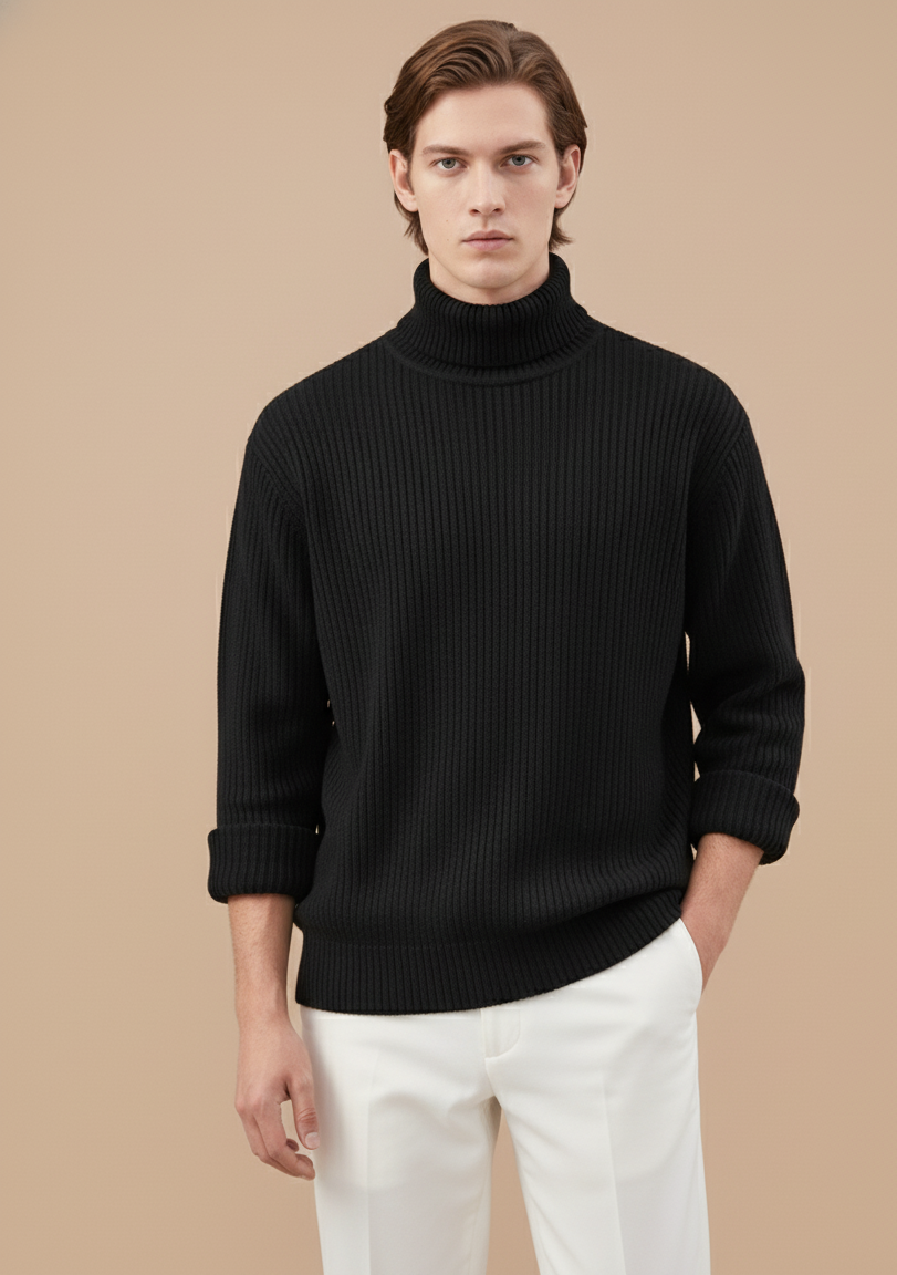 Classic Ribbed Turtleneck Sweater