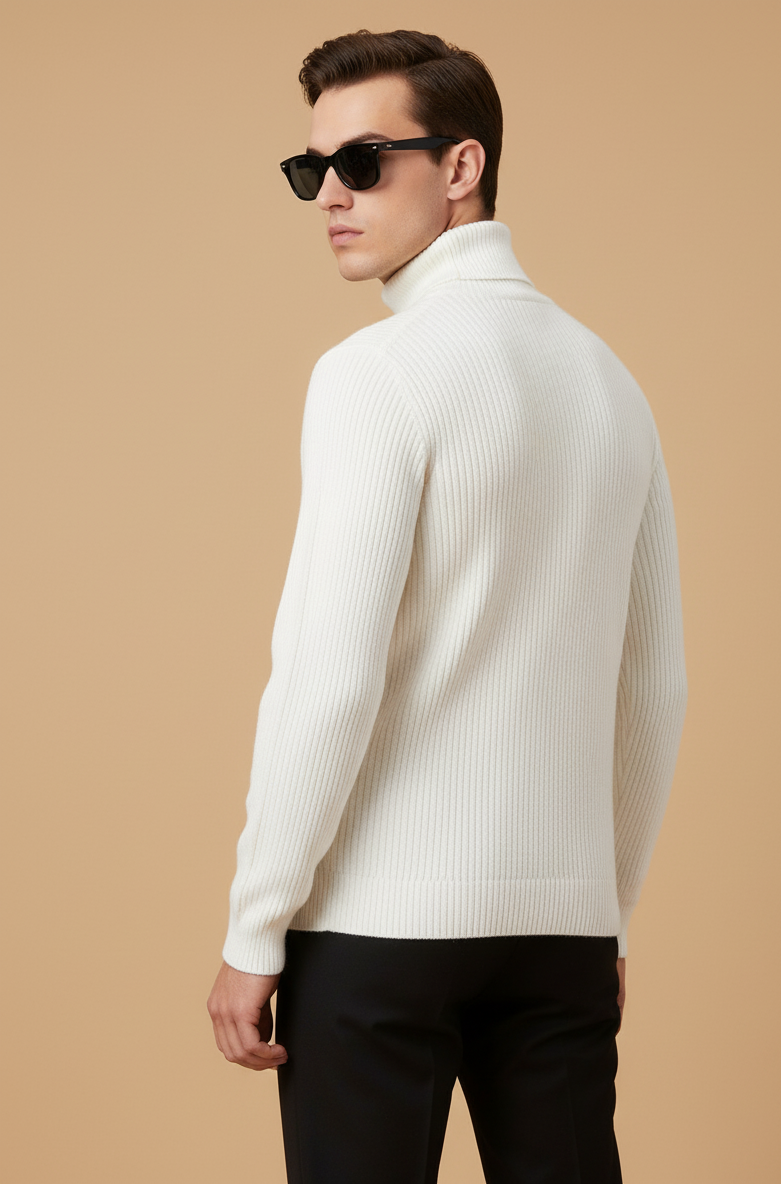 Classic Ribbed Turtleneck Sweater