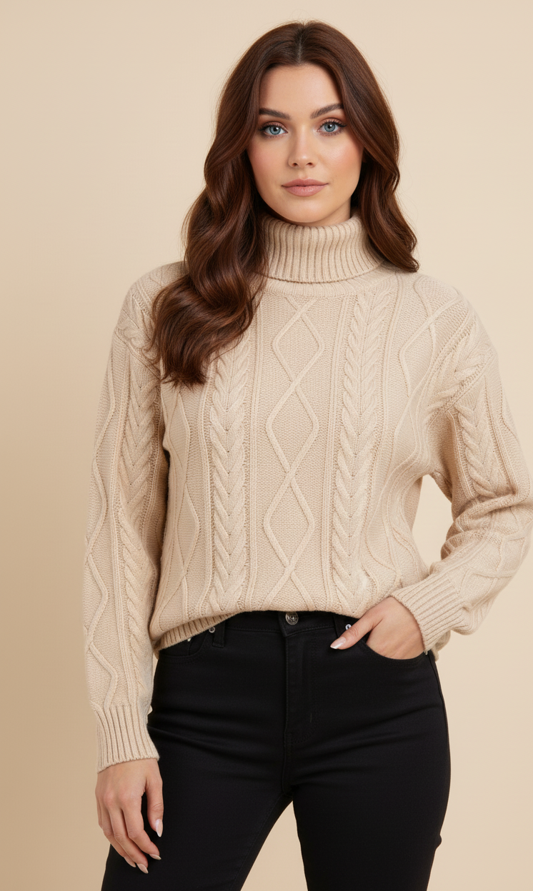 Turtleneck Long Sleeve Sweater Women
