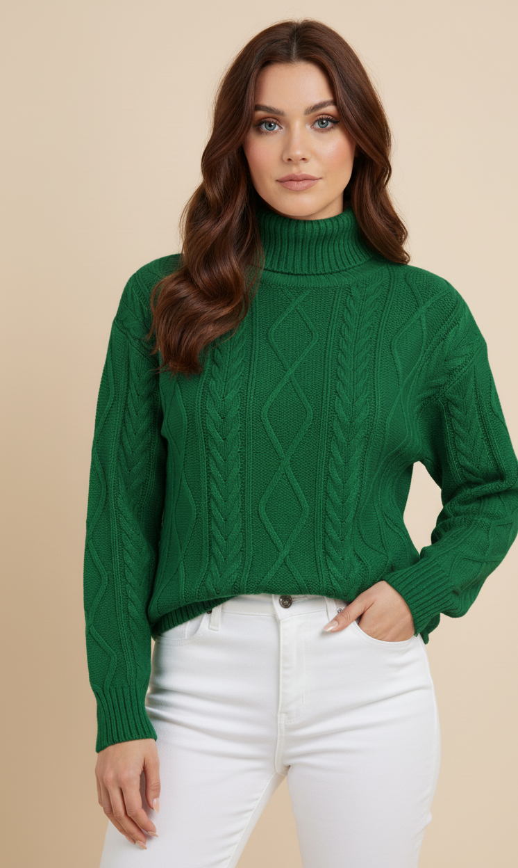 Turtleneck Long Sleeve Sweater Women