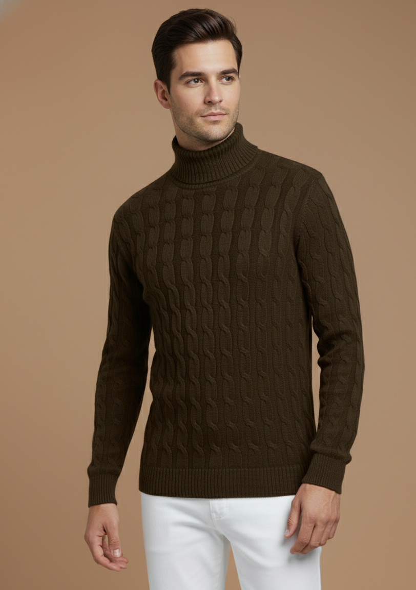 Premium Cable Knit Turtleneck