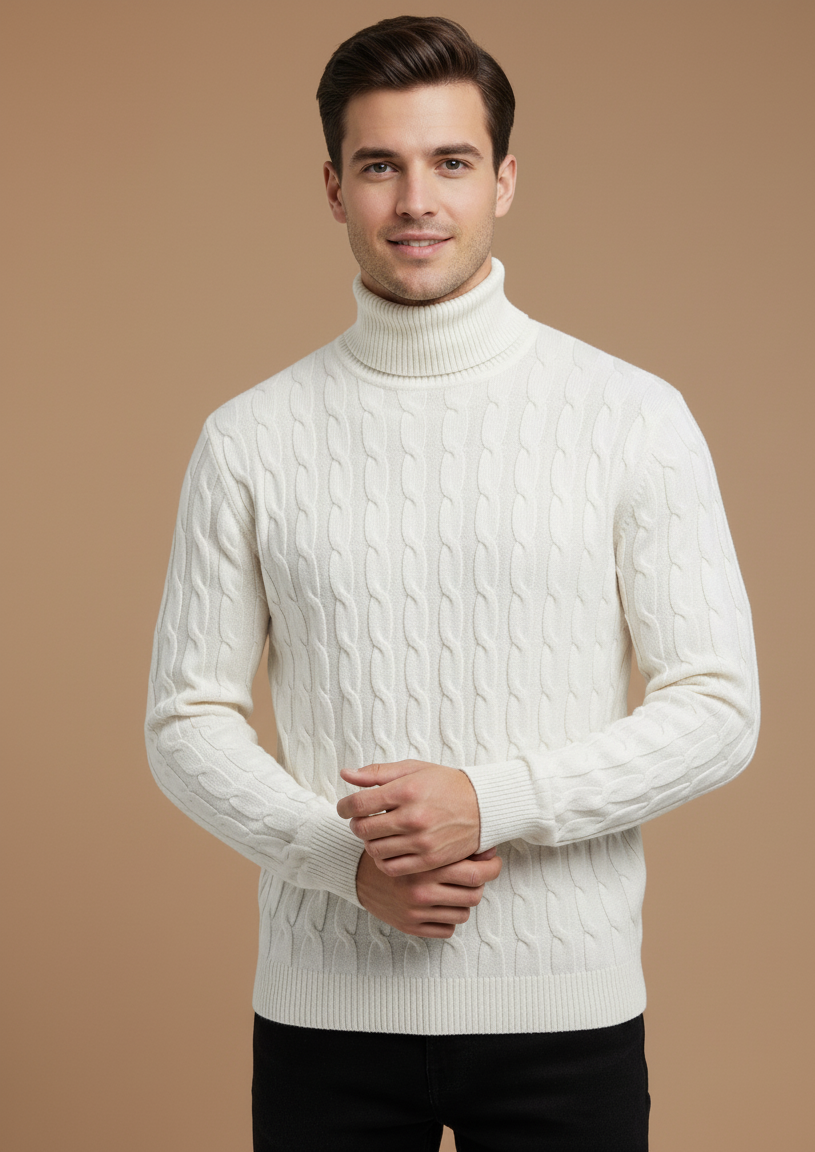 Premium Cable Knit Turtleneck