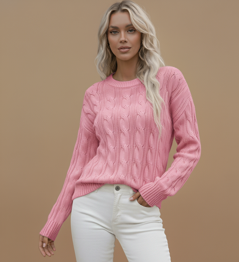 Cable Knit Long Sleeve Sweater