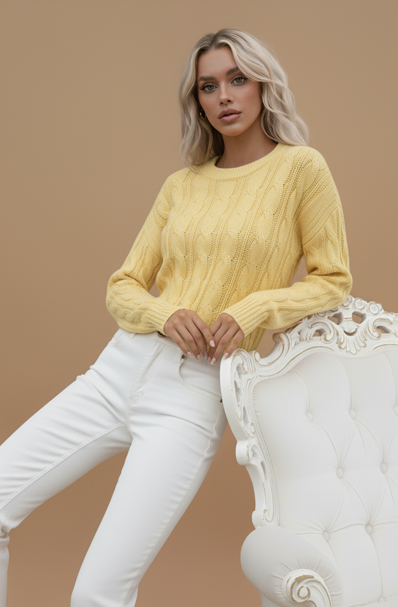 Cable Knit Long Sleeve Sweater