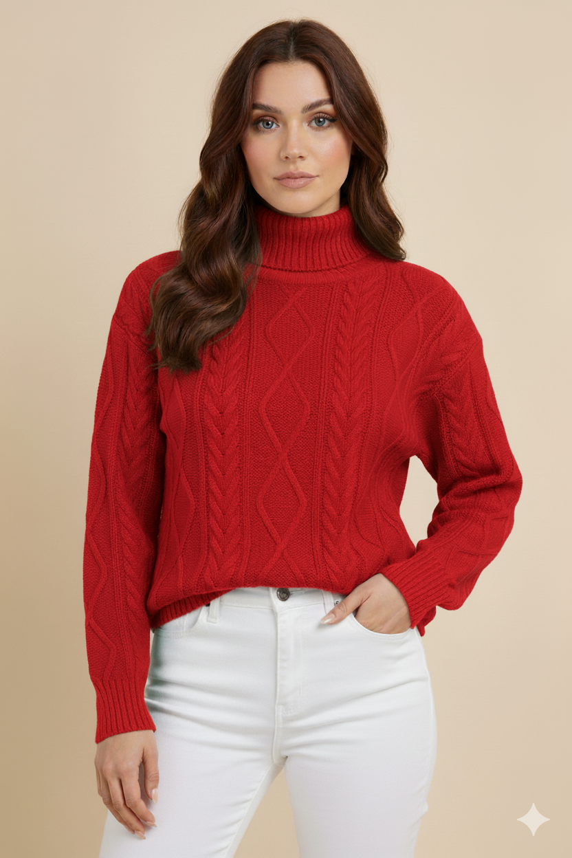 Turtleneck Long Sleeve Sweater Women